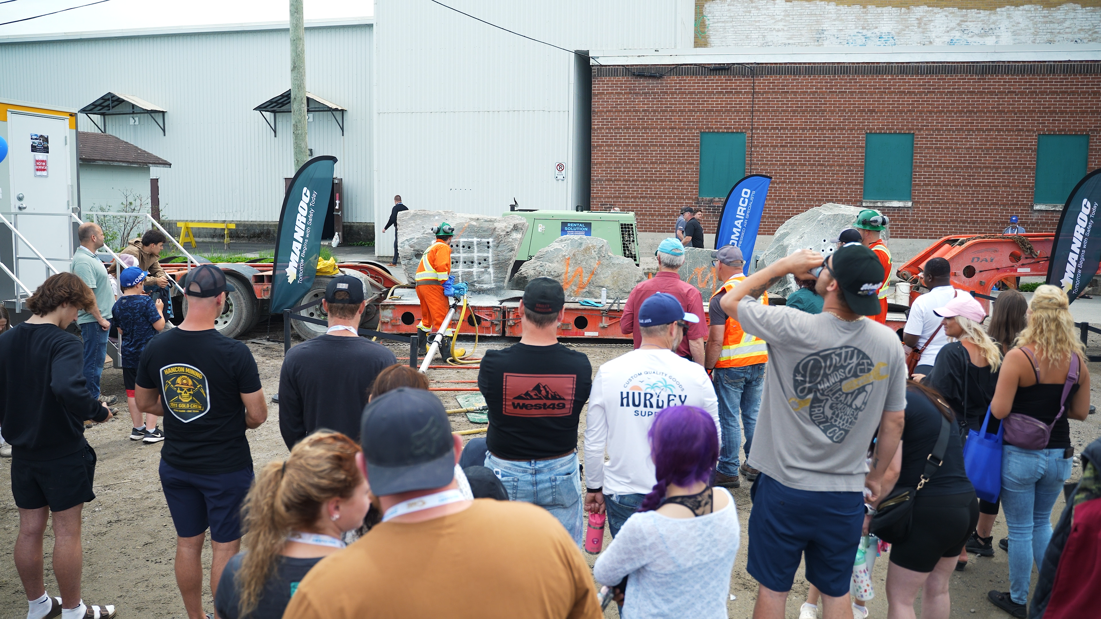 Competitor taking part in the Jackleg Drilling Competition